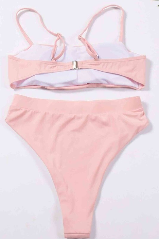 Yüksek Bel Bikini Takım Pembe - 7